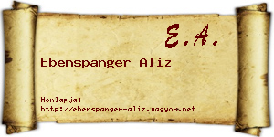 Ebenspanger Aliz névjegykártya